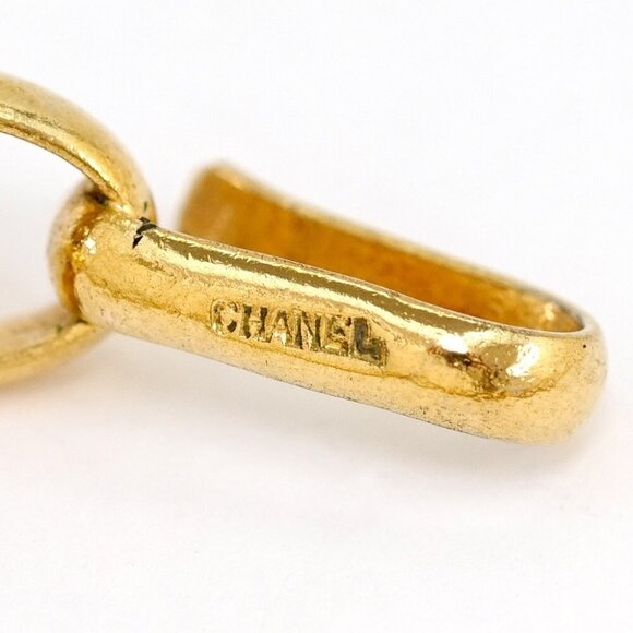 CHANEL COCO Logo Medallion Vintage Necklace 32" Gold Tone Auth #42561 - Picture 5 of 5